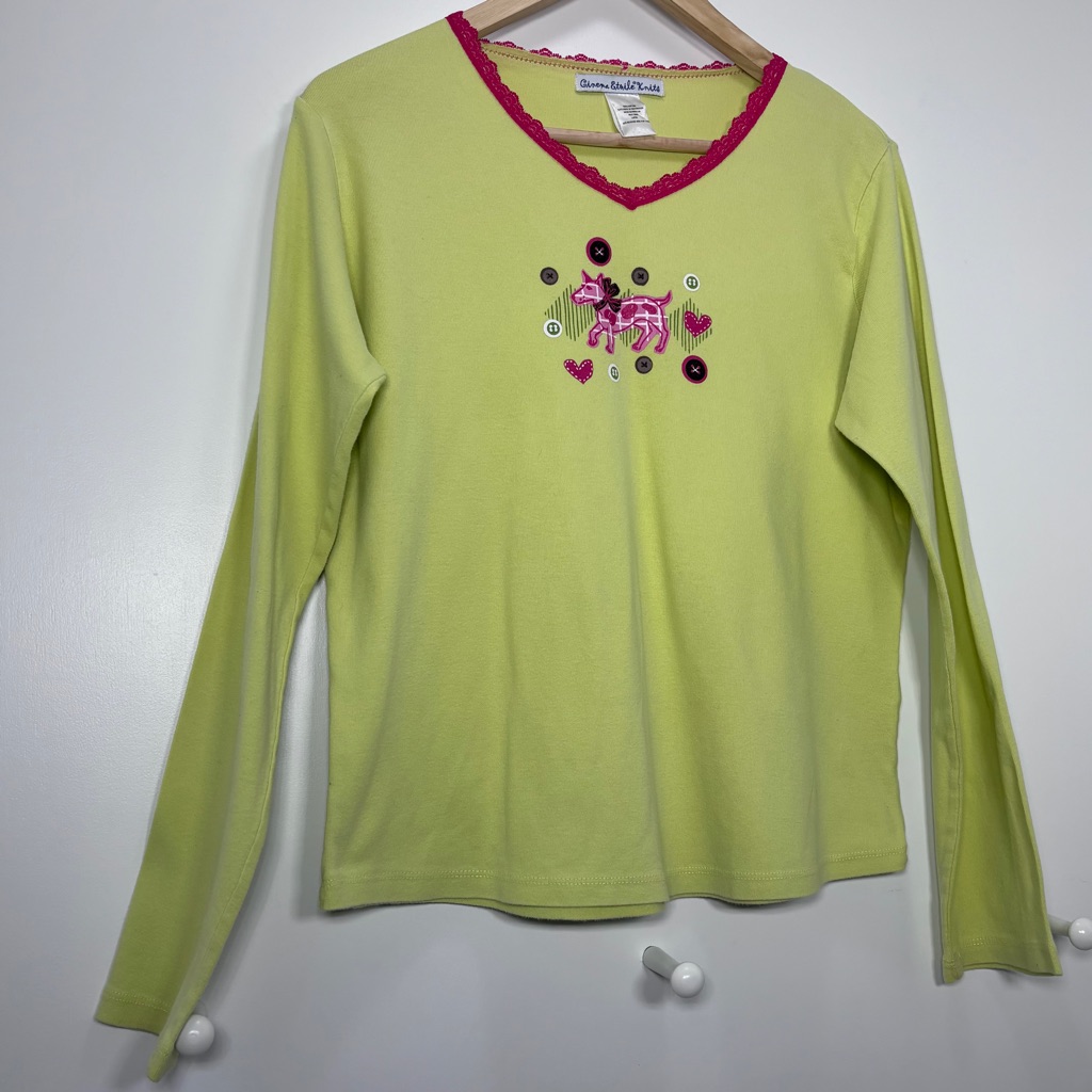 Cinema Etoile Knits Pajama Top Size Large Cotton